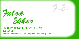 fulop ekker business card
